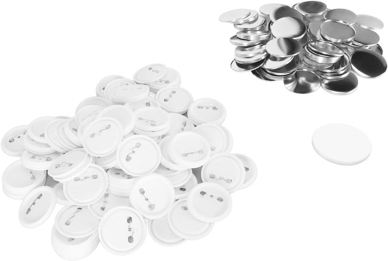 klarako 100 Set Blank Pin Back Button Parts, DIY Badge Making Supplies with Tinplate and Plastic Base, Perfect Gifts for Family and Friends (75MM) - Image 5