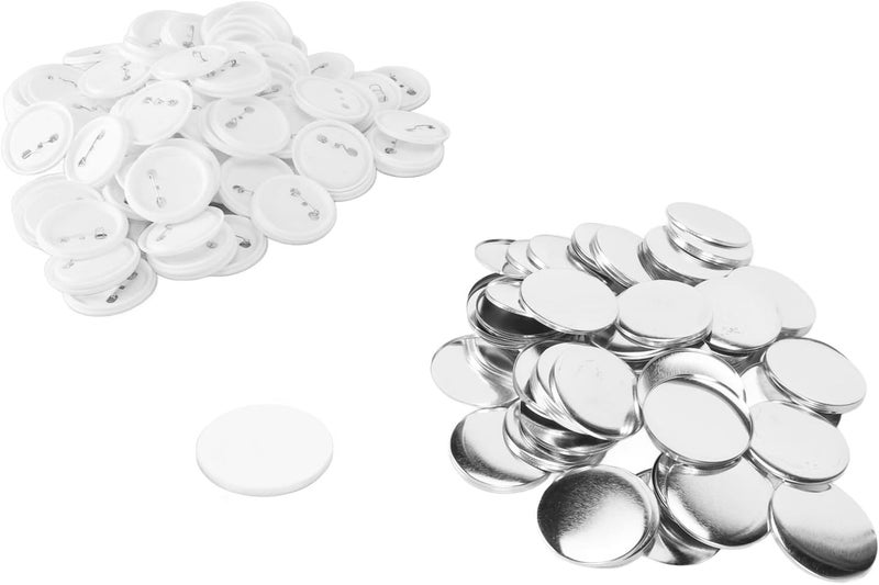 klarako 100 Set Blank Pin Back Button Parts, DIY Badge Making Supplies with Tinplate and Plastic Base, Perfect Gifts for Family and Friends (75MM) - Image 4