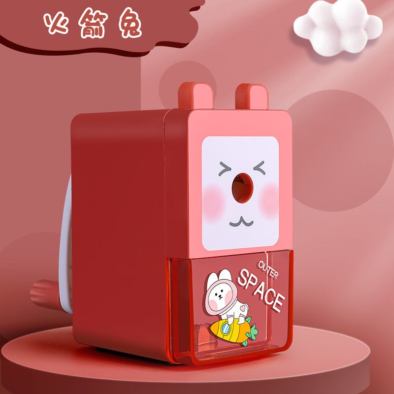 Generic Cartoon Pencil Sharpener Kaba Bear Manual Pencil Cutter Automatic Lead Feeding Shaving Machine Modifier Rocket Rabbit