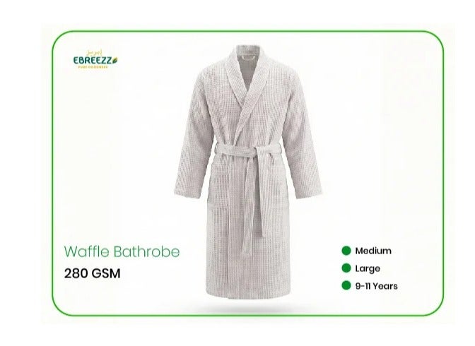 روب حمام قطني فاخر بنقشة الوافل من إبريز – 280 جرام