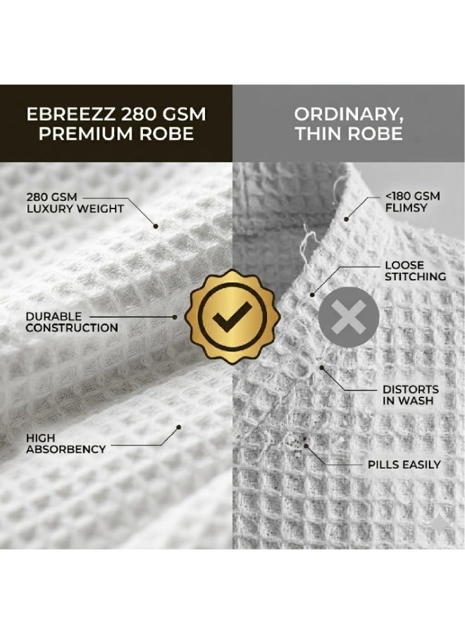 EBREEZZ Premium Waffle Cotton Bathrobe – 280 GSM - Image 5