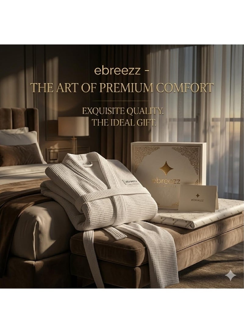 EBREEZZ Premium Waffle Cotton Bathrobe – 280 GSM - Image 3
