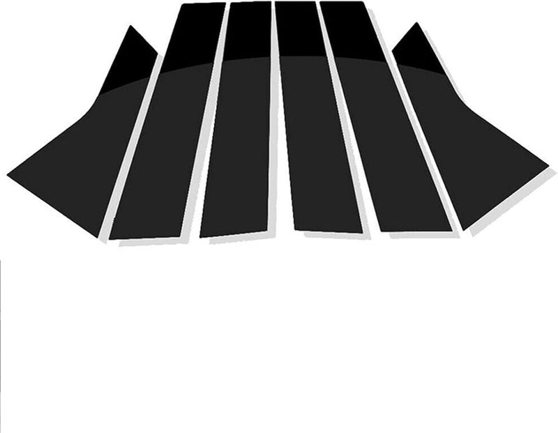 DEMULAX 6pcs Black Window Pillar Post Cover Trim Moulding - Image 1
