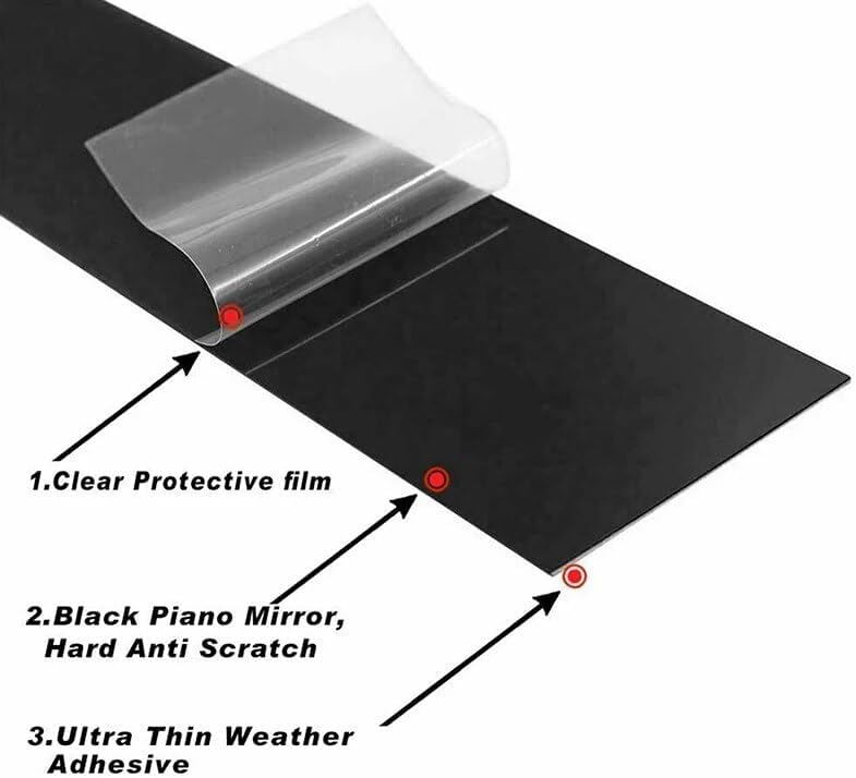 DEMULAX 6pcs Black Window Pillar Post Cover Trim Moulding - Image 3