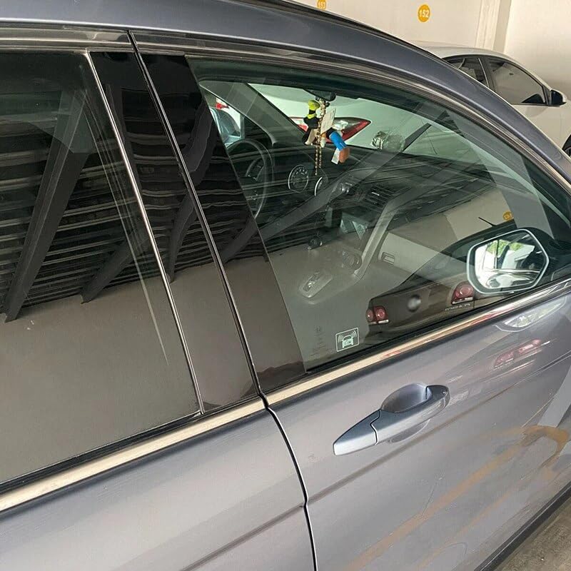 DEMULAX 6pcs Black Window Pillar Post Cover Trim Moulding - Image 5