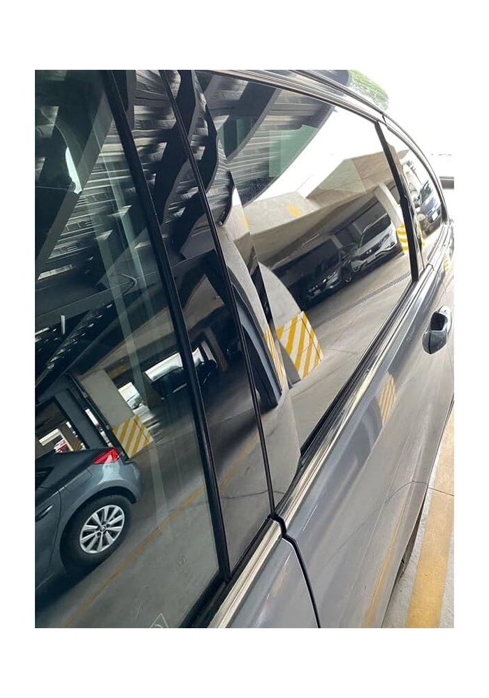 DEMULAX 6pcs Black Window Pillar Post Cover Trim Moulding - Image 2