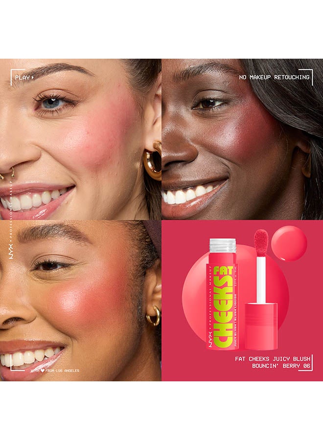 NYX PROFESSIONAL MAKEUP Fat Cheeks Juicy Blush, Liquid Blush, 12 HR Wear, Bouncin Berry  - Image 4