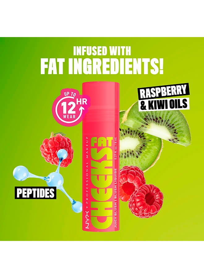 NYX PROFESSIONAL MAKEUP Fat Cheeks Juicy Blush, Liquid Blush, 12 HR Wear, Bouncin Berry - Image 5