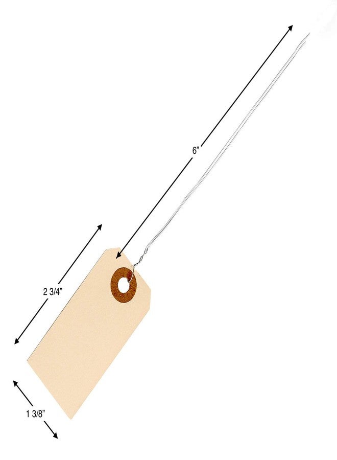 EZDOM Manila Shipping Tags with Wire #1-2 3/4” x 1 3/8” - Box of 100 Paper Tags with Wire Ties Attached and Reinforced Hole, Small Pre-Wired Shipping Tags - Image 5