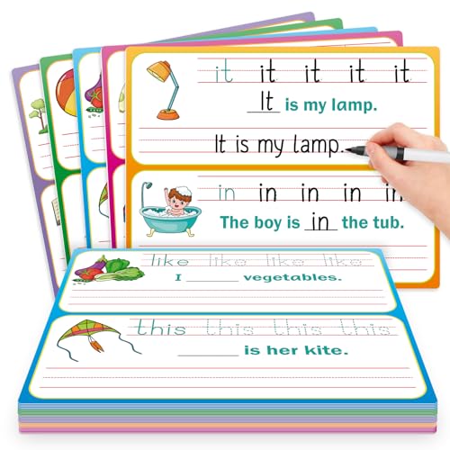 PraxiKidy Sight Words Flash Cards Sentence Building for Kids Handwriting Practice Writing Tracing Phonics Flash CardsPreschool Kindergarten 1st Grade Learning Activities Homeschool Speech Therapy - Image 1