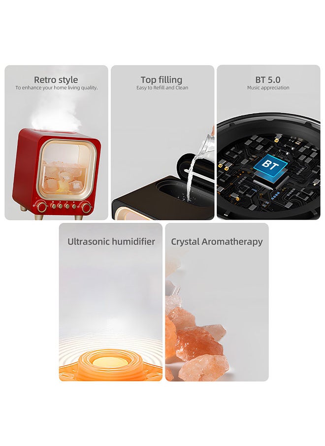 Generic - Essential Oil Diffuser Crystal Stone Aromatherapy Diffuser Humidifier with LED Night Light BT5.0 200ml Ultrasonic Quiet Cool Mist Air Humidifier - Image 1