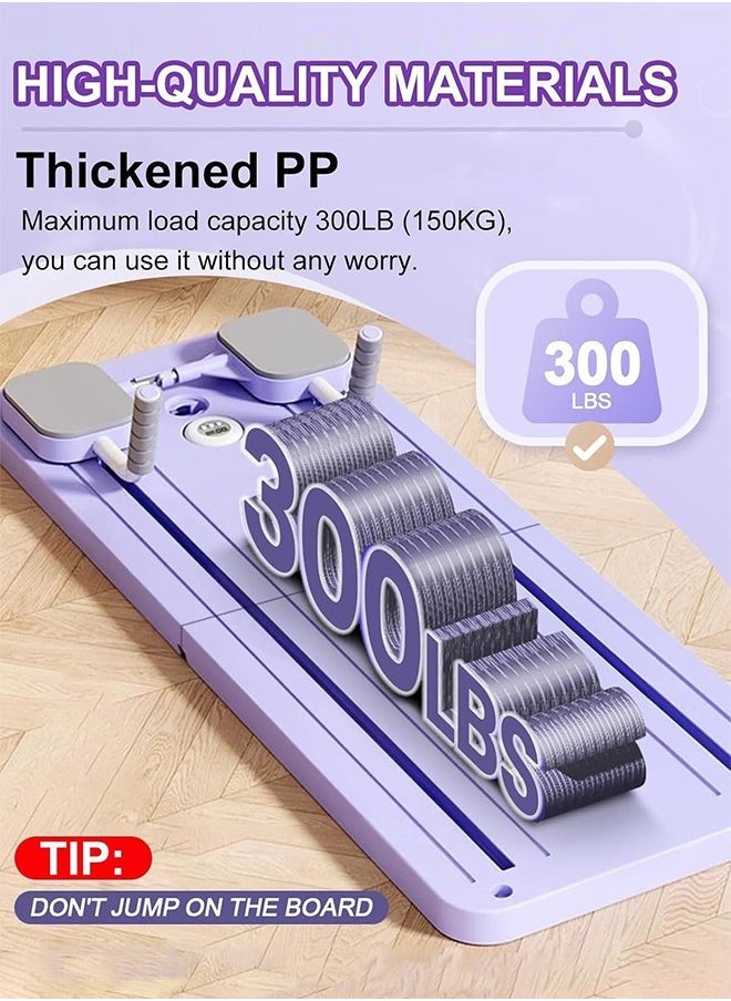 Jourvent - Pilates Board -  Pilates Reformer Set, Multi-Purpose Foldable Pilates Reformer Board for Home, 5 in 1 Pilates Sliding Board (Purple) - Image 1