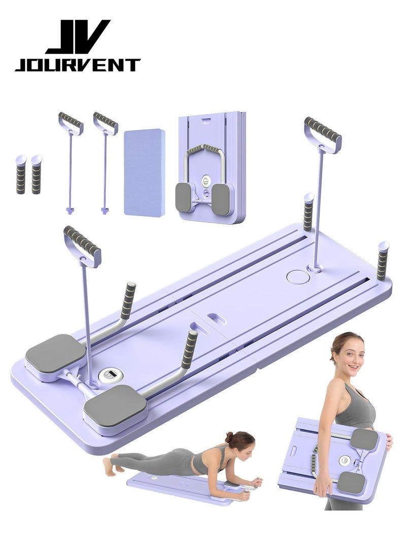 Jourvent - Pilates Board -  Pilates Reformer Set, Multi-Purpose Foldable Pilates Reformer Board for Home, 5 in 1 Pilates Sliding Board (Purple) - Image 1