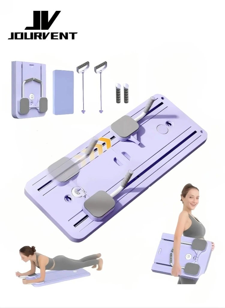 Jourvent Pilates Board -  Pilates Reformer Set, Multi-Purpose Foldable Pilates Reformer Board for Home, 5 in 1 Pilates Sliding Board (Purple) - Image 1