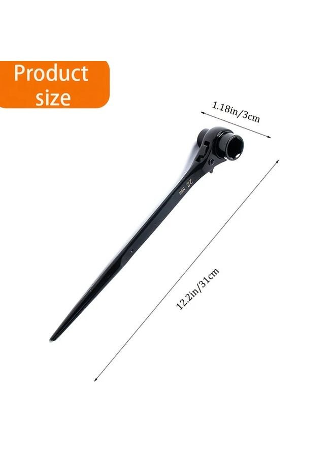 2PCS 19mm 22mm Sharp Tail Ratchet Wrench Reinforced Handle Bolt Alignment Scaffold Tool - Image 3