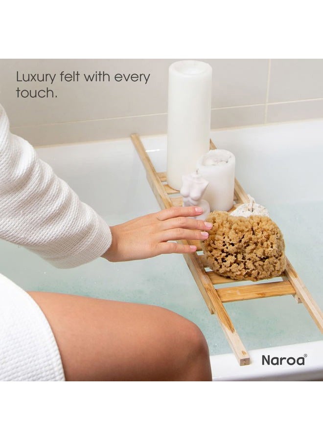 Naroa Massage Natural Shower Sponge | Unbleached Body Scrubber Puff | Bath Sea Loofah for Healthy Skin | Sustainable Plastic Free (Small) - Image 5
