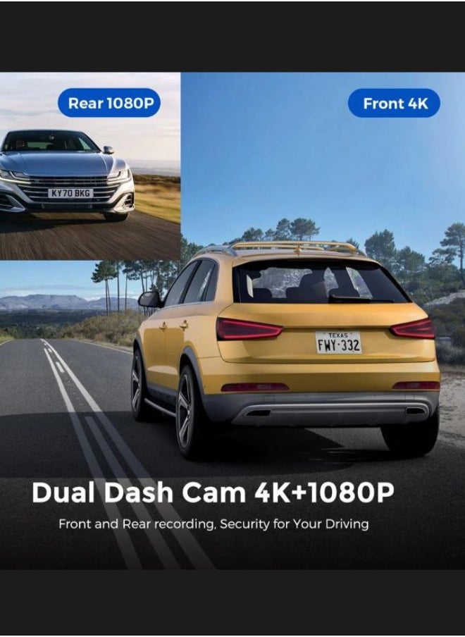 Executive LLC Car Camera, Front & Rear 4K+1080P, Front & Rear 1440P+1440P, Dual Recording Car Camera, IR Night Vision, 24 Hours Parking Mode With 32GB Memory Card  - Image 3
