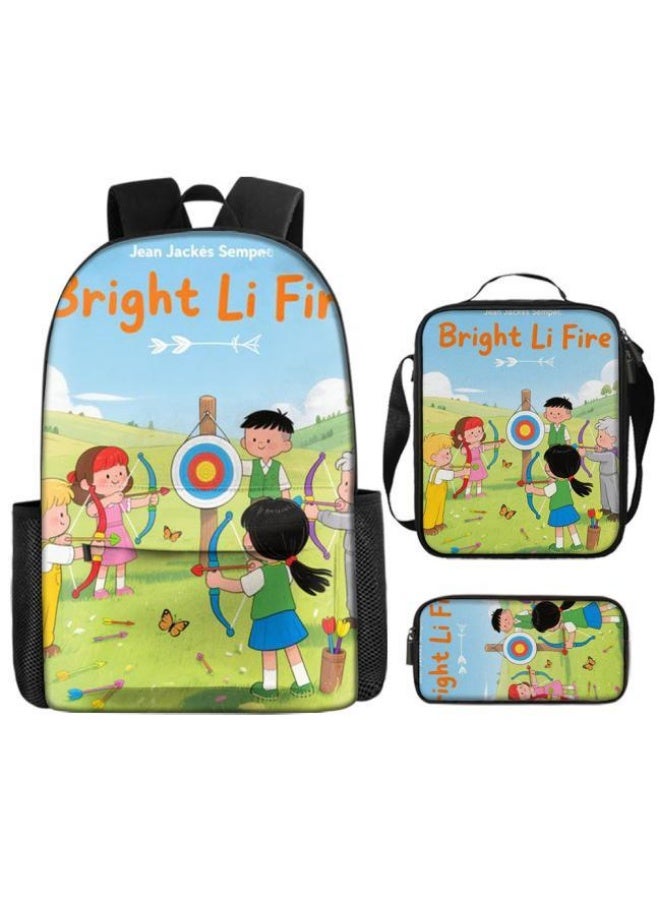 واضح من النار مجموعة من ثلاث قطع من حقائب الرسوم المتحركة، تتعامل بسهولة مع المناسبات المختلفة (الطلاب والأطفال ونزهات الأصدقاء وتسلق الجبال والدراسة وما إلى ذلك) | حقيبة ظهر + حقيبة محمولة باليد + حقيبة قرطاسية | هدايا الموسم المدرسي / العطلات - 85 - Image 3