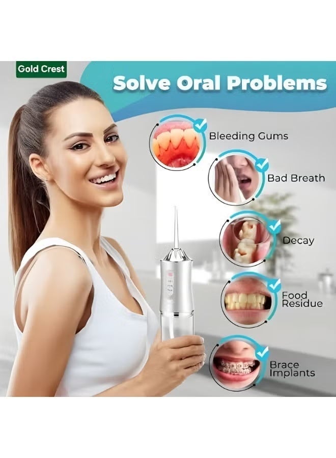 Evva Cordless Water Flosser for Teeth – Portable Rechargeable Oral Irrigator with 4 Jet Tips, 3 Pressure Modes, Waterproof Design for Travel & Home Dental Care - Image 3