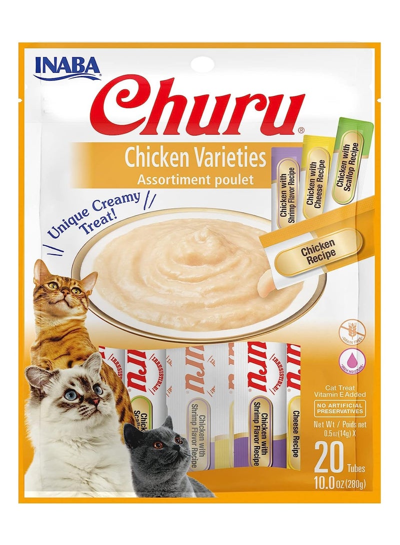 INABA Churu Chicken Varieties Creamy Cat Treats 14g x 20 Tubes - Image 1