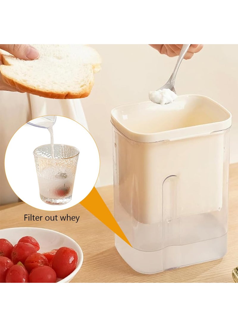 SUPVOX - Supvox® Yogurt Filter Strainer, BPA-Free Greek Yoghurt Curd Maker Multifunctional with fine mesh & lid for Coffee Soybean Milk Fruit Juice - Image 1
