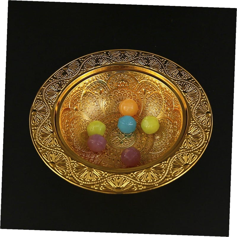 Gold Metal Snack Bowl with Lid Multi Function Fruit Dessert Serving Storage Container - Image 5