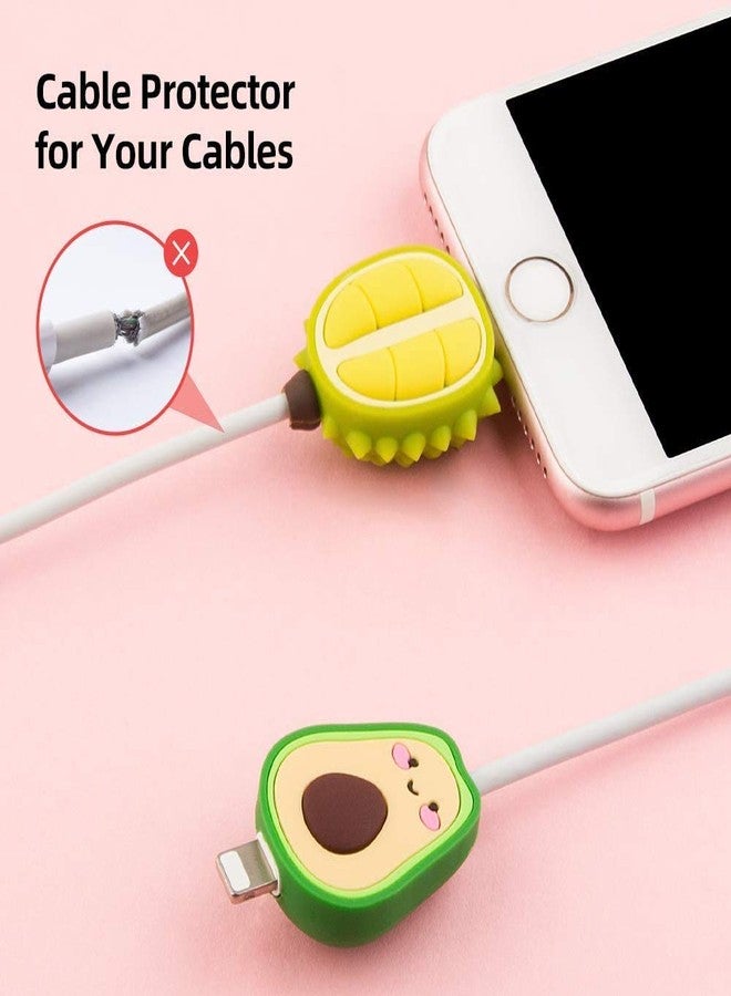 Litvibes Set of 7 Silicon New Charging Cable & Earphone Protectors,Cute Charging Wire Sleeve,Cord Protection,Cable Savers Compatible with Android USB,Type-c & iPhone Charging Cables- (Random Designs) - Image 1