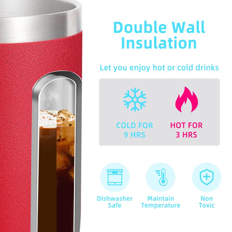 Volhoply 14oz Insulated Stainless Steel Coffee Mug with Lid Bulk 8 Pack,Double Wall Vacuum Travel Coffee Cup with Handle,Reusable Cups Tumbler Cup, Camping Mugs Keep Hot,Ideal Gifts(Assorted,8) - Image 3