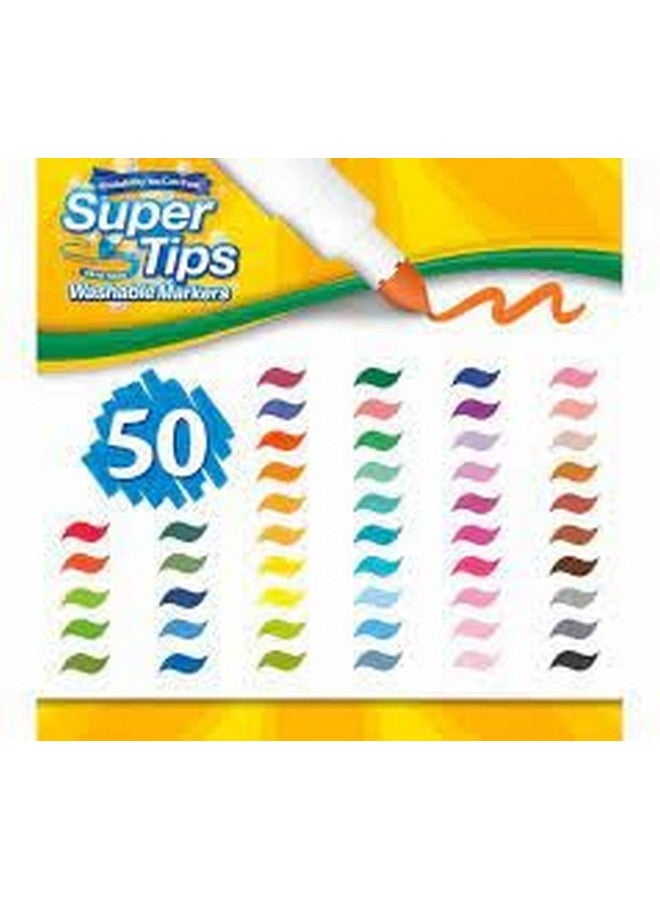 Crayola Super Tips Markers, Washable Markers, Gift, 50 Count-2 Pack - Image 3