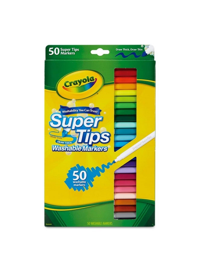 Crayola Super Tips Markers, Washable Markers, Gift, 50 Count-2 Pack - Image 5