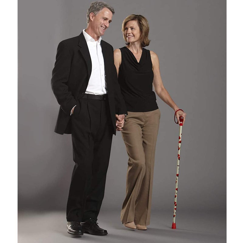 Switch Sticks Walking Cane for Men or Women, Foldable and Adjustable from 32-37 Inches, FSA and HSA Eligible, Poppies - Image 2