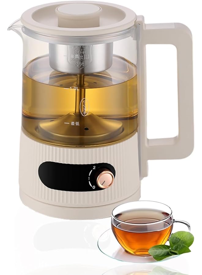 erorex Small Electric Kettle Steam Spray Tea Maker Glass Kettle With Filter Tea Infuser 1.2L Water Tea Kettle For Home And Office Xbl 018B - Image 1