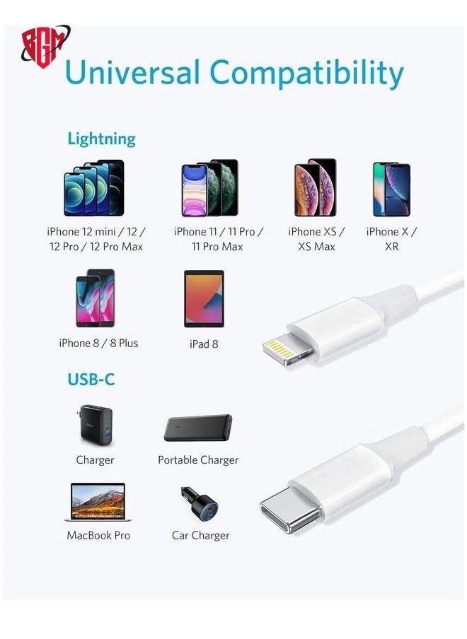 BGM - 20W Fast Charging Compaible For iphone 12 mini/12/12 Pro/13/13 pro/13 promax/13mini,Type C to Lightning Cable[MFi Certified] USB C to Apple PD Cable Fast Charger, iPad, Macbook - Image 1