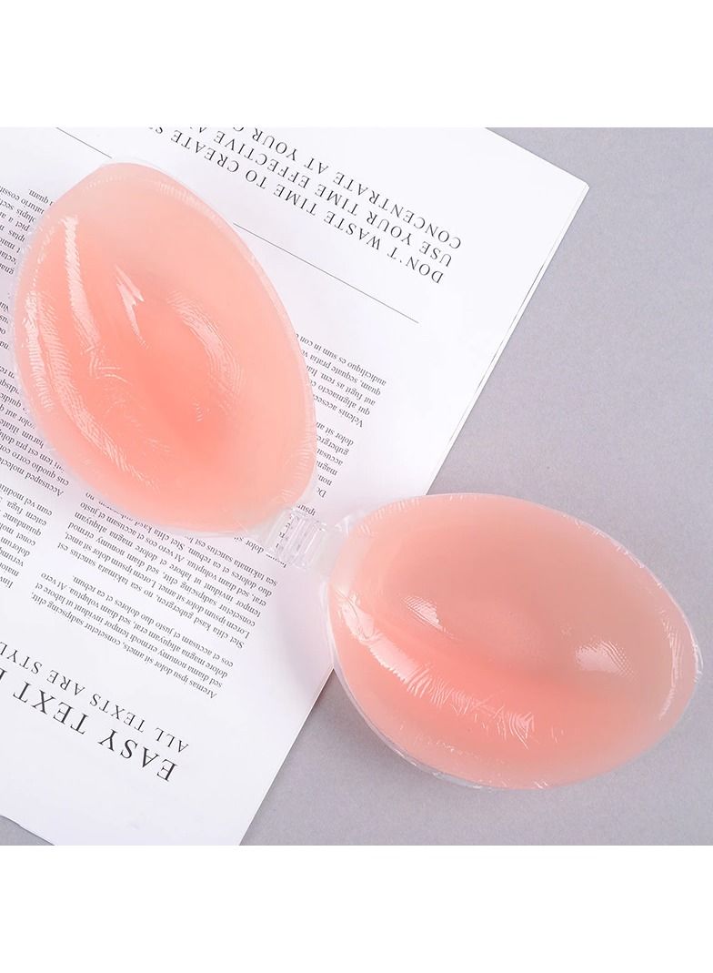 DubaiGallery Strapless Seamless Self Adhesive Silicone Hollow Invisible Push Up Bra Pink - Image 1