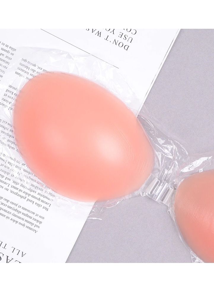 DubaiGallery Strapless Seamless Self Adhesive Silicone Hollow Invisible Push Up Bra Pink - Image 2