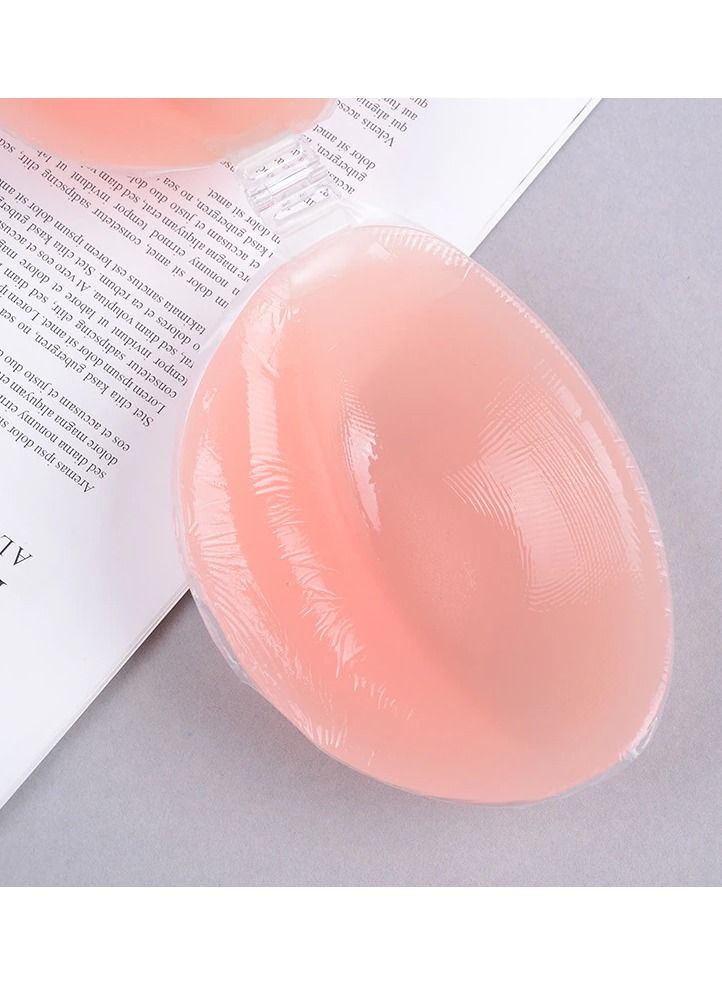 DubaiGallery Strapless Seamless Self Adhesive Silicone Hollow Invisible Push Up Bra Pink - Image 3
