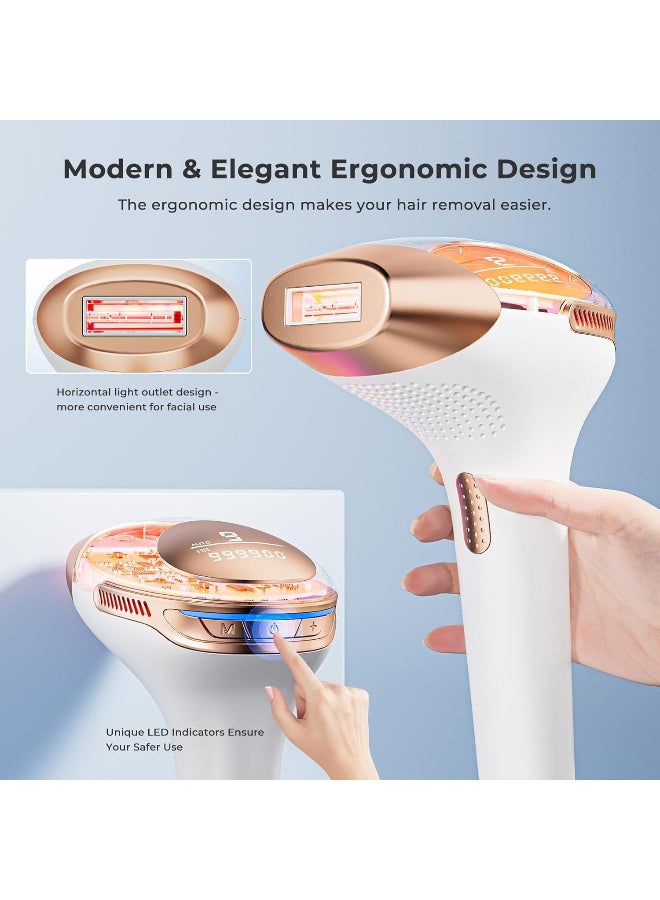 لوبكس جهاز إزالة الشعر بالليزر بقوة 21 جول للساقين والبيكيني من لوبيكس، جهاز 3 في 1 لإزالة الشعر بالنبض الضوئي HR/SC/RA اي بي ال، 9 مستويات طاقة، 999,900 ومضة، جهاز إزالة الشعر بالليزر للنساء والرجال - Image 5