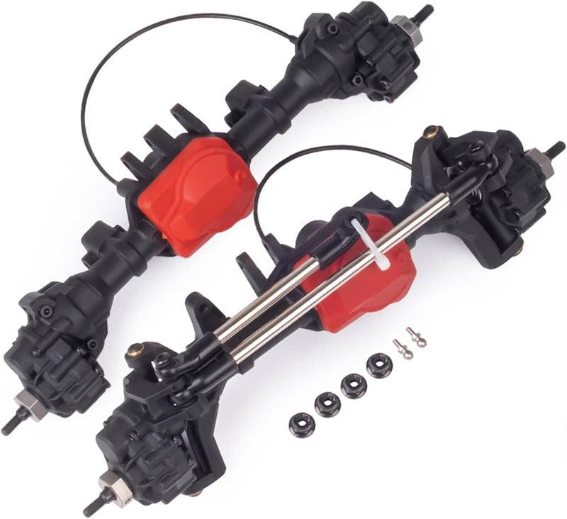 AMK RC Axles Complete Nylon Front Rear Portal Axle with Differential Lock Kit for 110 RC Car Crawler TRX4 Defender Bronco TRX4 Chassis DIY Upgrade Parts - Image 1