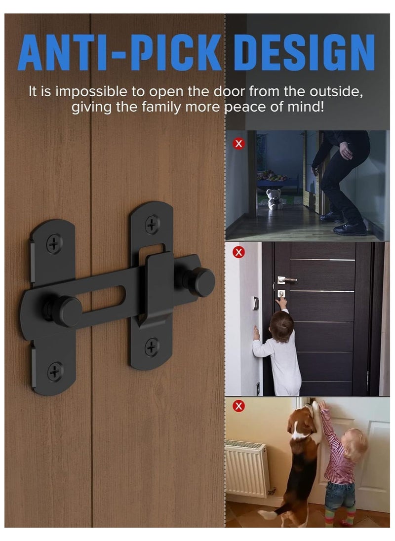 Generic 180 Degree Flip Sliding Barn Door Lock for Privacy, 2 Pack Safe barn Door Locks and latches for Barn Door, Pet Door, Bathroom, Outdoor, Garage, Window, Sliding Door  - Image 2