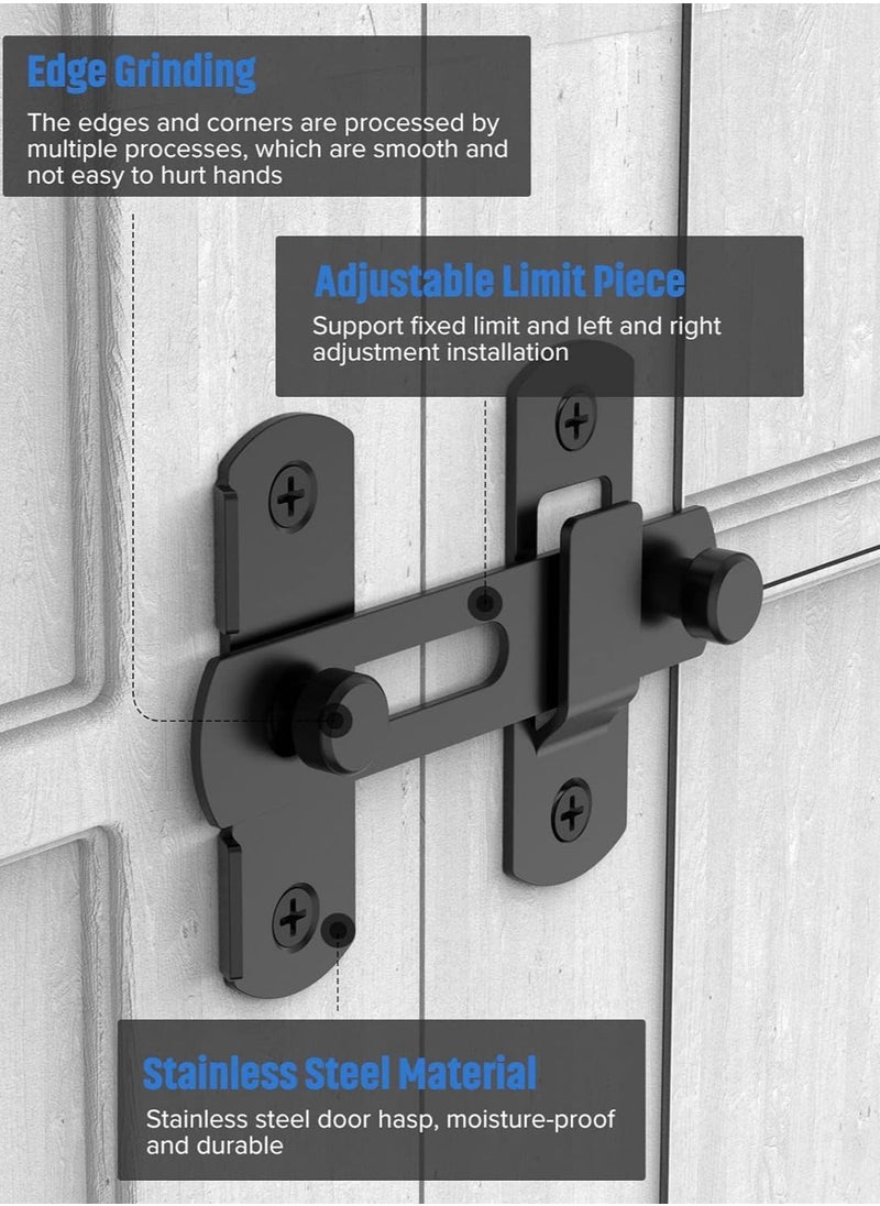 Generic 180 Degree Flip Sliding Barn Door Lock for Privacy, 2 Pack Safe barn Door Locks and latches for Barn Door, Pet Door, Bathroom, Outdoor, Garage, Window, Sliding Door  - Image 4