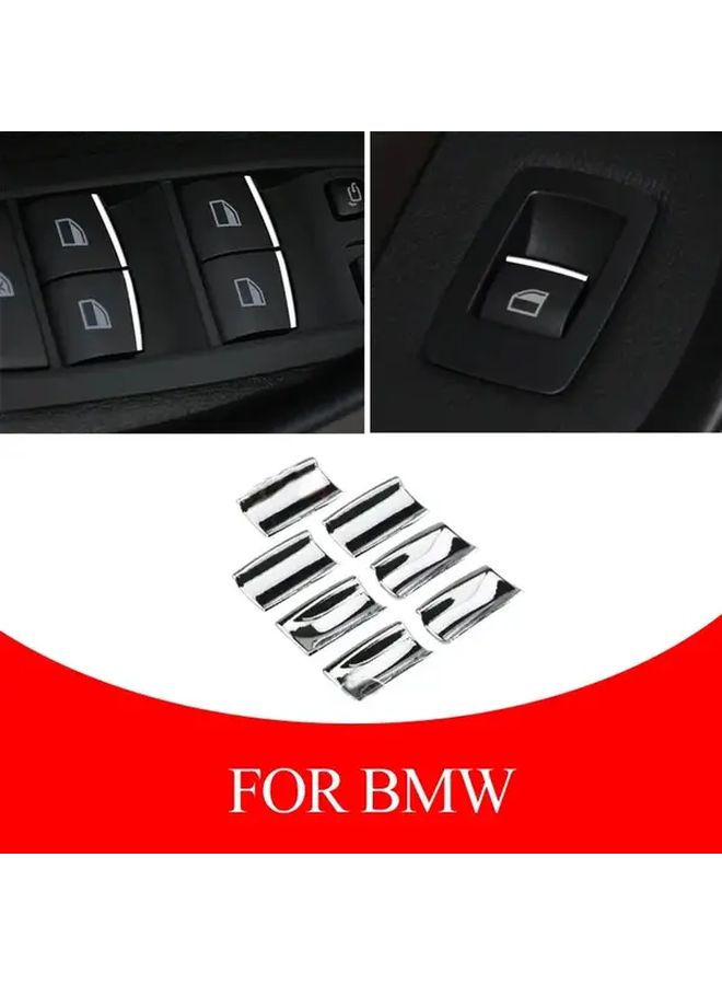 7 Pcs Car Window Lift Control Button Sequin Stickers Interior Decorative Film Accessories For BMW 1 2 3 4 Series X1 X2 X3 F20 F22 F30 F31 F34 F32 F10 F11 F01 F02 F48 - Image 1
