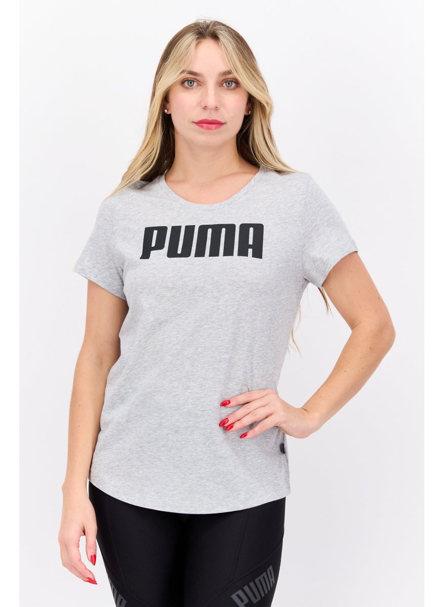 PUMA Women Sportswear Fit Training T Shirt, Grey  - Image 1