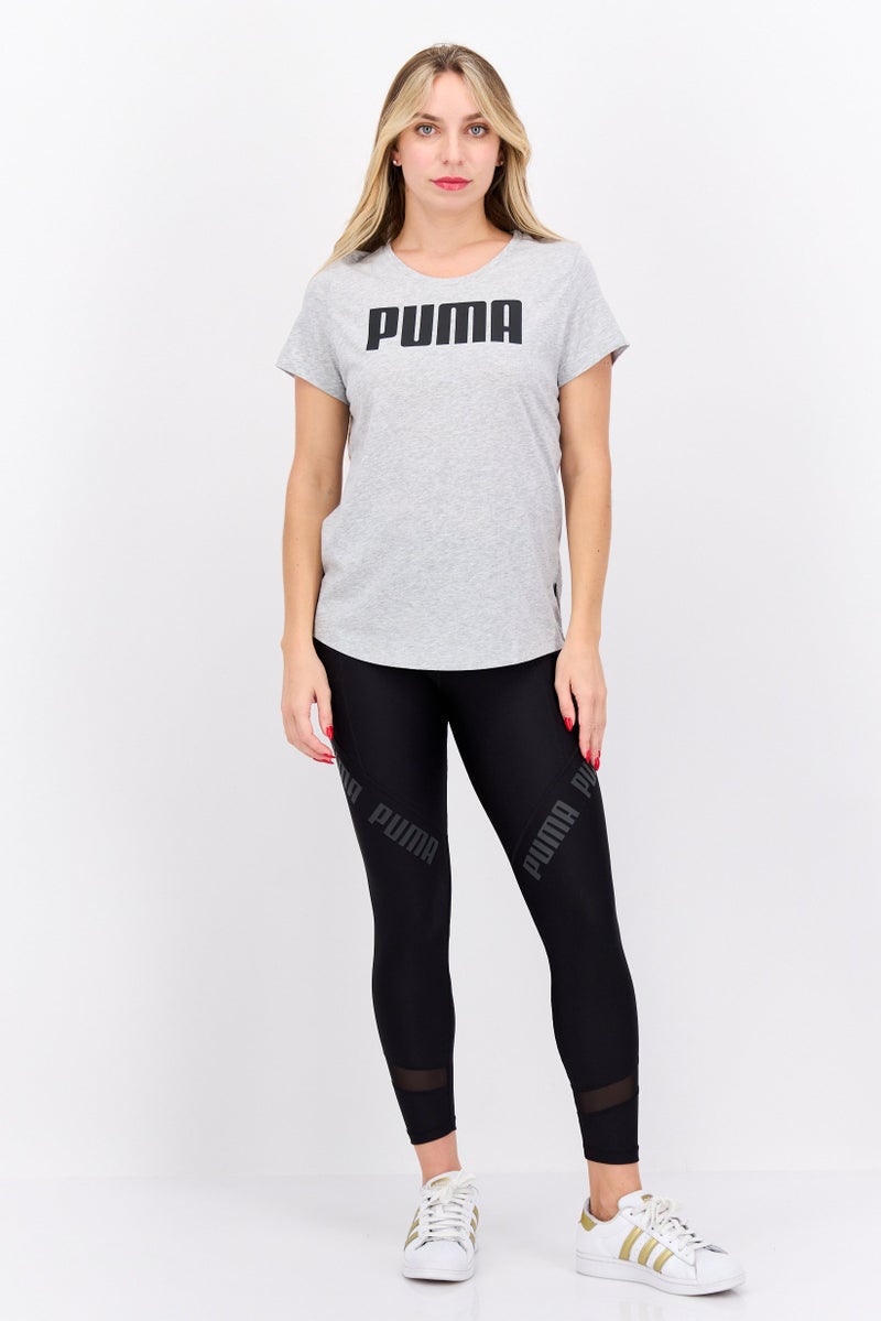 PUMA تي شيرت رياضي نسائي مناسب للتدريب، رمادي - Image 4