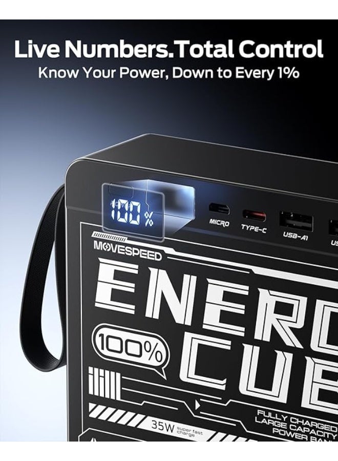 MOVESPEED MOVE SPEED 70000mAh Power Bank, 35W PD 3.0 Fast Charging Portable Charger, 4 Outputs 2 Inputs High Capacity USB C Battery Pack with LED Display for Phone Tablet Outdoor Camping Office - Image 5