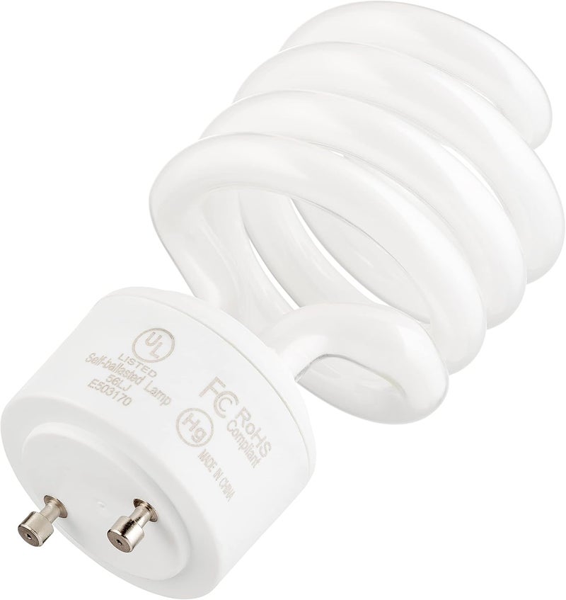 KOR KOR Pack of 4 23 Watt Mini Spiral  GU24 Base  100W Equivalent  T2 MiniTwist  CFL Light Bulb Bright White 5000K - Image 3