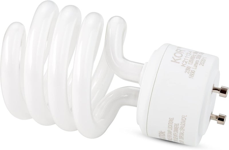 KOR KOR Pack of 4 23 Watt Mini Spiral  GU24 Base  100W Equivalent  T2 MiniTwist  CFL Light Bulb Bright White 5000K - Image 4
