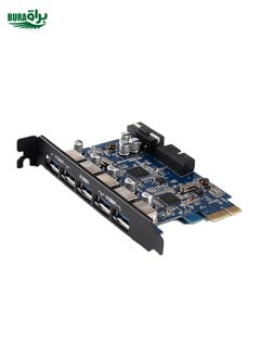 ORICO PVU3-5O2I USB3.0 * 5 + 20Pin Slot * 1 PCI Express Card for Desktop, 5Gbps Superspeed Data Transmission(Black)