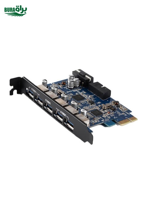 ORICO PVU3-5O2I USB3.0 * 5 + 20Pin Slot * 1 PCI Express Card for Desktop, 5Gbps Superspeed Data Transmission(Black)