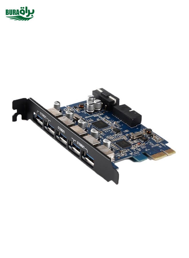 BURAQ - ORICO PVU3-5O2I USB3.0 * 5 + 20Pin Slot * 1 PCI Express Card for Desktop, 5Gbps Superspeed Data Transmission(Black) - Image 1