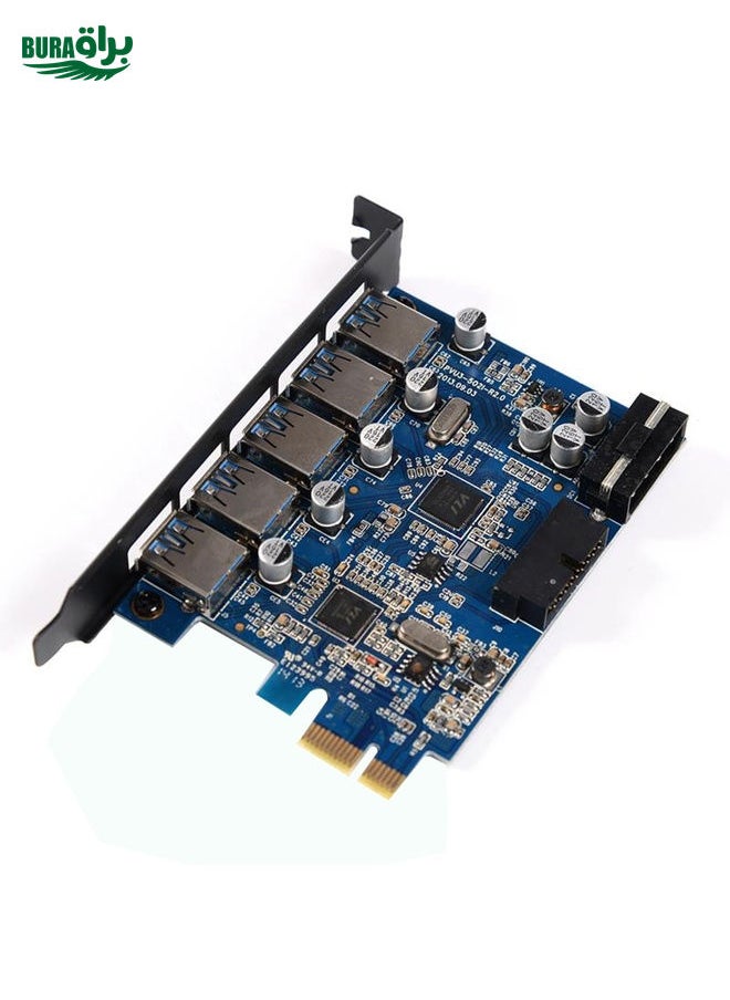 BURAQ - ORICO PVU3-5O2I USB3.0 * 5 + 20Pin Slot * 1 PCI Express Card for Desktop, 5Gbps Superspeed Data Transmission(Black) - Image 1